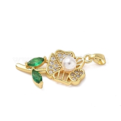 Pendentifs avec zircon cubiques à micro-pavés en laiton&nbsp;KK-P334-22G