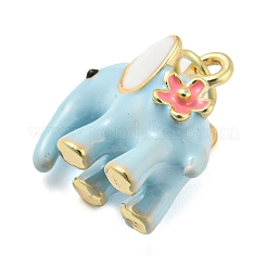 Pendenti in smalto di ottone placcato a forma di elefante&nbsp;X-KK-Q804-16G