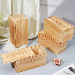 4 Stück Aufbewahrungsboxen aus Kiefernholz mit Schiebedeckel&nbsp;CON-FH0001-58