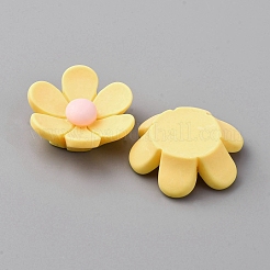 Cabochons fleurs en résine opaque&nbsp;CRES-WH0010-053A-03