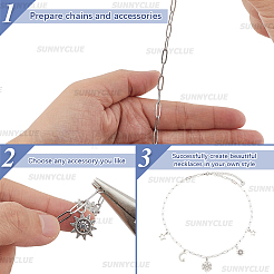 6 collana a catena con graffetta in acciaio inossidabile 304&nbsp;NJEW-SC0001-57A-P