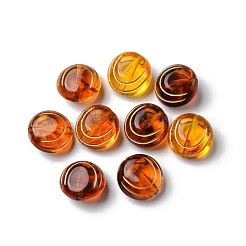 Imitazione perline acriliche trasparenti color ambra&nbsp;X-MACR-D071-02E