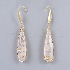 Colliers pendentifs en cristal de quartz naturel et ensembles de bijoux boucles d'oreilles&nbsp;SJEW-JS01026