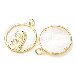 Pendentifs religieux en coquillage blanc naturel&nbsp;SH-CBAB4F6-01G