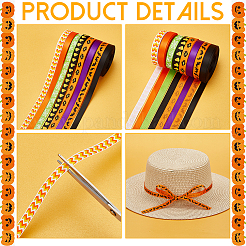 8 Rolle 8 Farben Halloween Polyester bedrucktes Ripsband&nbsp;OCOR-PH0004-26