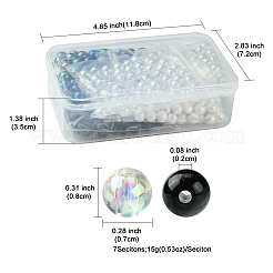 350 Stück transparente und undurchsichtige Acrylperlen in 7 Farben.&nbsp;MACR-FS0001-82
