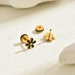 201 Edelstahl Emaille Blumen Ohrstecker&nbsp;DR1197