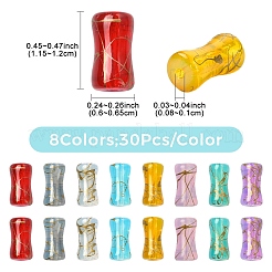 240 Stück 8 Farben Zeichenbank-Backfarbe Glasperlen&nbsp;DGLA-YW0001-70