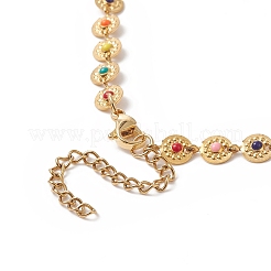 Collier chaîne à maillons fleur en émail coloré&nbsp;NJEW-JN04233