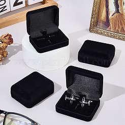 Boîtes de rangement en velours pour boutons de manchette&nbsp;CON-WH0112-079A