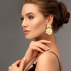 3 par de pendientes colgantes de hoja de aleación de 3 colores para mujer&nbsp;EJEW-FI0001-27