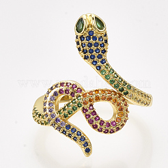 Micro allanar anillos de latón manguito de óxido de circonio cúbico&nbsp;RJEW-S044-048