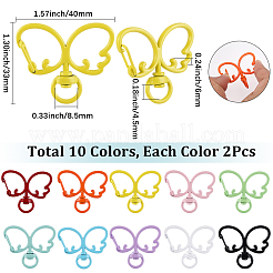 20 Stück 10 Farben Zinklegierung Schmetterling Backfarbe Schwenkverschlüsse&nbsp;FIND-SC0017-45
