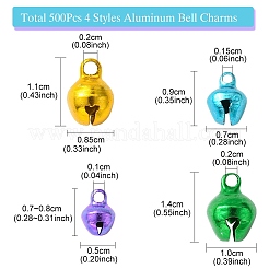 500 pièces 4 styles breloques en aluminium&nbsp;FIND-YW0004-03