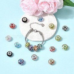 Handgefertigte Goldsand Bunte Malerei Europäischen großes Loch Rondell Perlen&nbsp;LPDL-M005-M