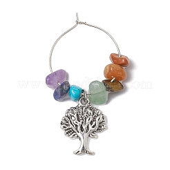 Charm für Weinglas „Baum des Lebens“ aus Legierung&nbsp;AJEW-JO00214