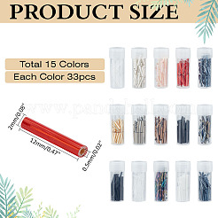 495pcs 15 Farben Glashornperlen&nbsp;SEED-ME0001-16