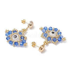 Boucles d'oreilles à tige en perles de rocaille en verre&nbsp;EJEW-MZ00270-03