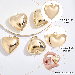 5 ciondolo a forma di cuore in ottone&nbsp;KK-BBC0025-58C