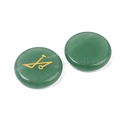 4 stücke 4 arten natürliche grüne aventurin flache runde mit engel symbol display dekorationen&nbsp;G-R007-01C