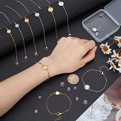 12 pz 6 stili 304 catena a graffetta in acciaio inossidabile catena satellitare creazione di braccialetti&nbsp;BJEW-SP0001-28