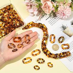 80pcs 5 Stile transparente Acryl-Verbindungsringe&nbsp;OACR-FS0002-74
