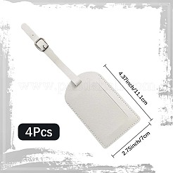 Étiquette de bagage en cuir PU Cuthollow 4 pièce&nbsp;OFST-CL0001-01B-04
