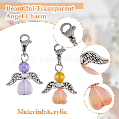 36 Uds. Adornos de Ángel acrílico transparente de 9 colores&nbsp;HJEW-AB00668