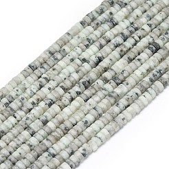 Natürliche Sesam Jaspis / Kiwi Jaspis Perlen Stränge&nbsp;G-P575-B23-4x2mm