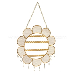 Présentoirs muraux de bijoux en maille de fer à fleurs, organisateur de bijoux suspendus pour boucles d'oreilles, bracelet, stockage de collier, or, 26x26 cm