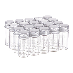 BENECREAT 20PCS 10ml Clear Glass Bottles Candy Bottle with Aluminum Screw Top Empty Sample Jars Sample Vials for Spice Herbs Small Items Storage Wedding Favors