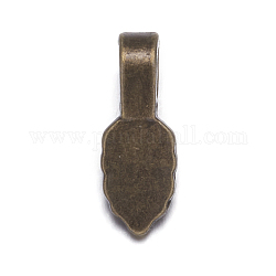Bélières pendentif style tibétain, sans cadmium et sans plomb, bélière à coller, bronze antique, Longueur 16mm,  largeur de 6 mm, épaisseur de 5mm, Trou: 3mm
