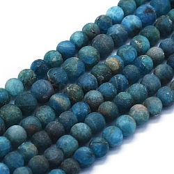 Chapelets de perles en apatite naturelle, mat, ronde, 6mm, Trou: 1mm, Environ 63~70 pcs/chapelet, 15.35 pouce (39 cm)