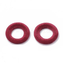 Samtüberzogene Verbindungsringe, mit Alu-Boden, Ring, Platin Farbe, rot, 27x4 mm