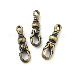 Tibetan Style Rack Plating Brass Connector Charms, Long-Lasting Plated, Flower, Antique Bronze, 19x5.5x2.5mm, Hole: 2mm