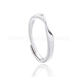 925 anillos ajustables de plata esterlina para parejas mejores amigos, Platino, nosotros tamaño 17~19