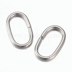201 conectores de enlace rápido de acero inoxidable, anillos de enlace, oval, color acero inoxidable, 10.5x6x1mm, agujero: 4.5x8.5 mm