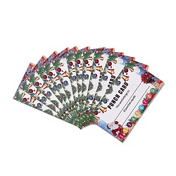 Rechteckige Belohnungskarte aus Papier, Lochkarten für Weihnachtsprämien, weiß, 92x65x17 mm, 50 Stück / Beutel