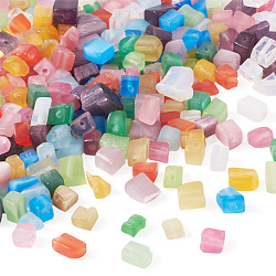 240 Uds. Cuentas de piedras preciosas de imitación de vidrio de 12 colores, nuggest, color mezclado, 4~9x4~9mm, agujero: 1~1.2 mm, acerca 20pcs / del color