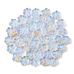 100 Stück transparente Glasperlen, ab Farbe plattiert, Hund Pfotenabdrücke, klar ab, 11x12x4.5 mm, Bohrung: 1 mm