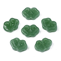 Imitation de perles de verre de jade, nuage, vert de mer, 9x13x4mm, Trou: 1mm