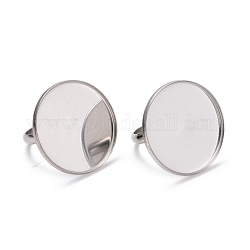 304 base de anillo de placas de acero inox, plano y redondo, color acero inoxidable, Bandeja: 25 mm, nosotros tamaño 6 1/2 (16.9 mm)