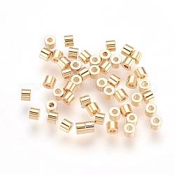 Perles séparateurs en laiton, accessoires en métal pour bricolage, sans nickel, véritable 18k plaqué or, colonne, 2.5x2mm, Trou: 1mm