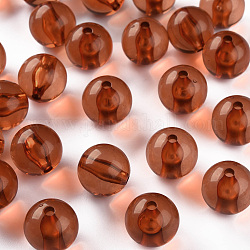 Transparent Acrylic Beads, Round, Chocolate, 16x15mm, Hole: 2.8mm, about 220pcs/500g