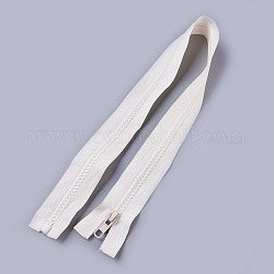 Garment Accessories, Nylon and Resin Zipper, with Alloy Zipper Puller, Zip-fastener Components, WhiteSmoke, 57.5x3.3cm