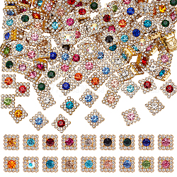 Wadorn 180 pz bottoni in cristallo con tazza ad artiglio da 10 mm, Bottoni quadrati con strass in vetro a 18 colore, abbellimenti con retro piatto, bottoni con perline, bottoni gioiello multicolori per la creazione di gioielli, decorazioni artigianali fai da te