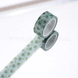 Bandes de papier décoratives scrapbook bricolage, ruban adhésif, cocotier, vert clair, 15mm, 5 m / rouleau (5.46 heures / rouleau)