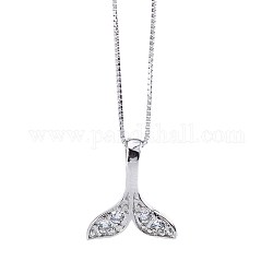 Тема дня святого валентина 925 ожерелья с подвеской из стерлингового серебра, со стразами, русалка хвост, серебряные, кристалл