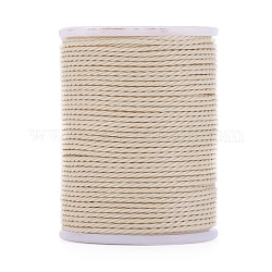 Cordón redondo de poliéster encerado, cordón encerado de taiwán, cuerda retorcida, blanco antiguo, 1mm, alrededor de 12.02 yarda (11 m) / rollo