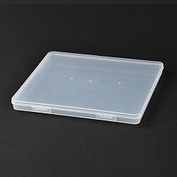 Boîtes en plastique rectangulaires en polypropylène (pp), récipients de stockage de talon, avec couvercle à charnière, clair, 18.4x20x1.7 cm, Diamètre intérieur: 17.3x19.4 cm